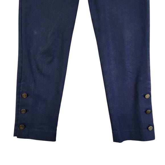 Talbots Womens Hampshire Ankle Trouser Pants 12P Navy Blue Button Cuff Stretch - Picture 4 of 13